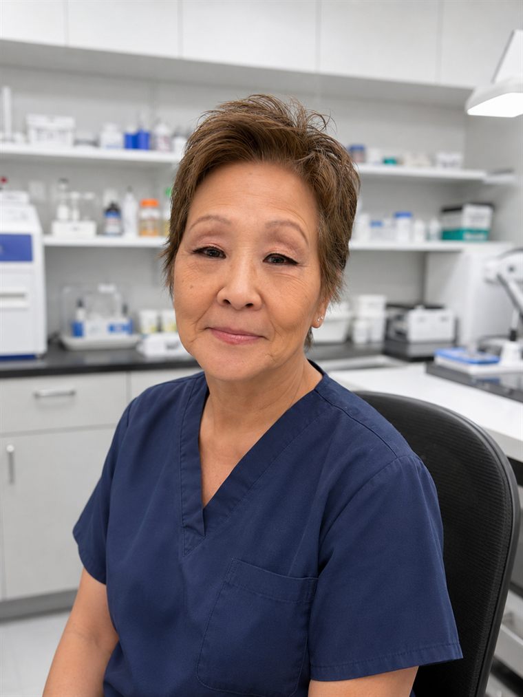 Jodie, Lab Supervisor at Trout Dental Laboratory.